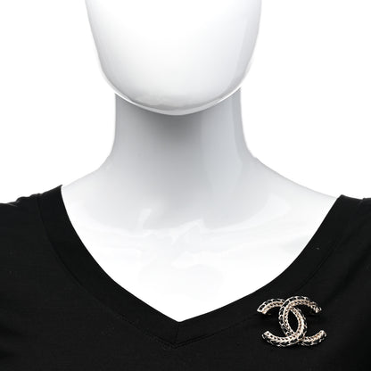 Chanel Lambskin Chain CC Brooch Black Gold 2 of 5