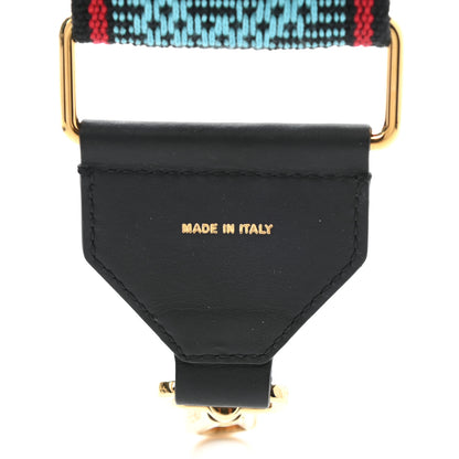 Fendi Cannete Ribbon Poly Vitello Century Logo Adjustable Strap You Blue Red 4 of 5