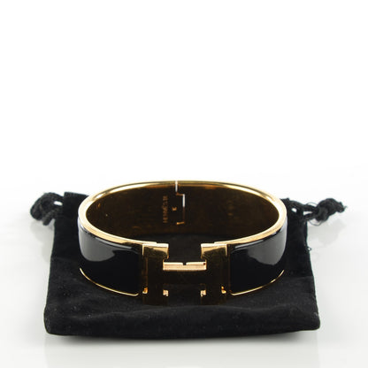 Hermes Enamel Wide Clic Clac H Bracelet GM Black 4 of 7
