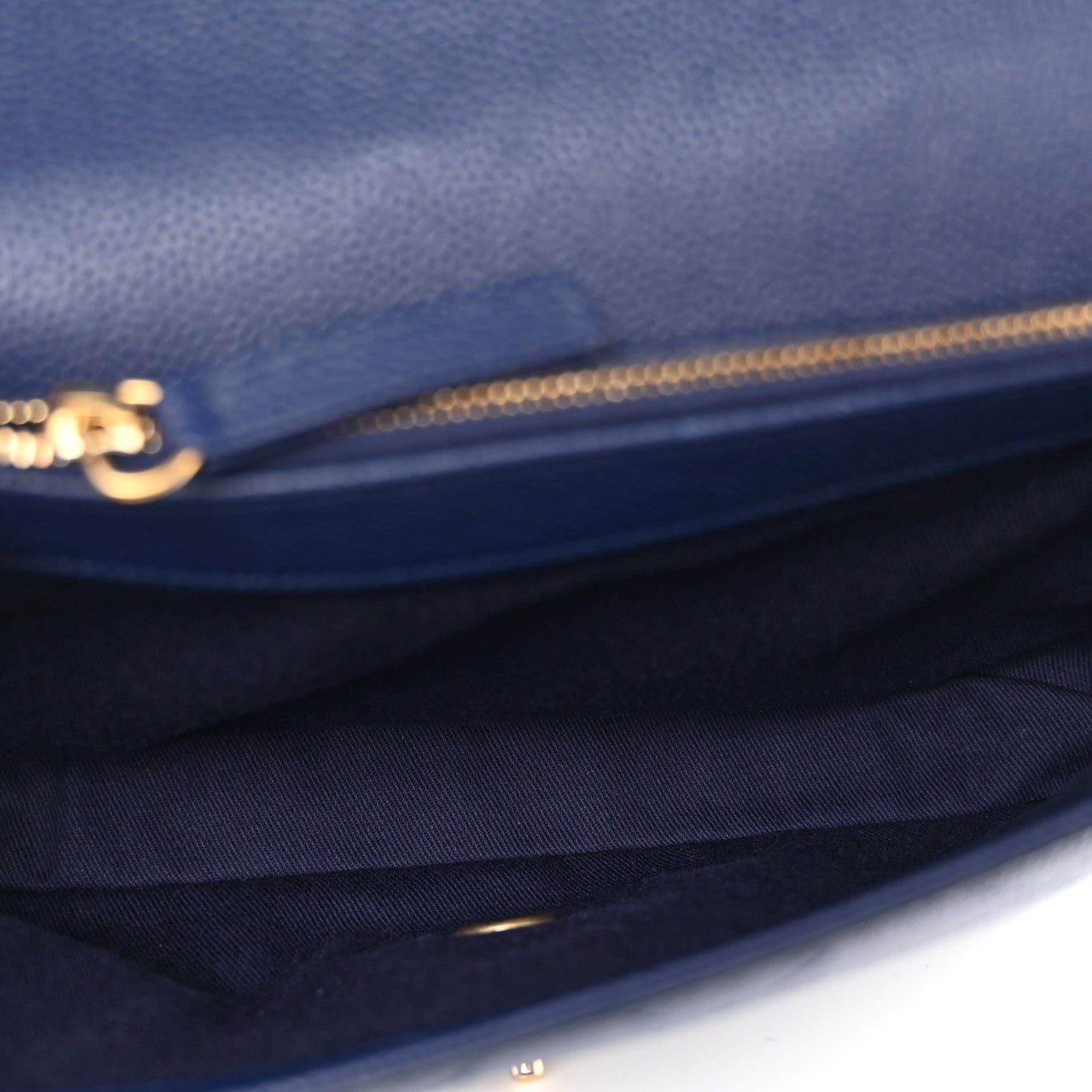 Chanel Caviar Diamond Stitched Top Handle Flap Navy 9 of 19
