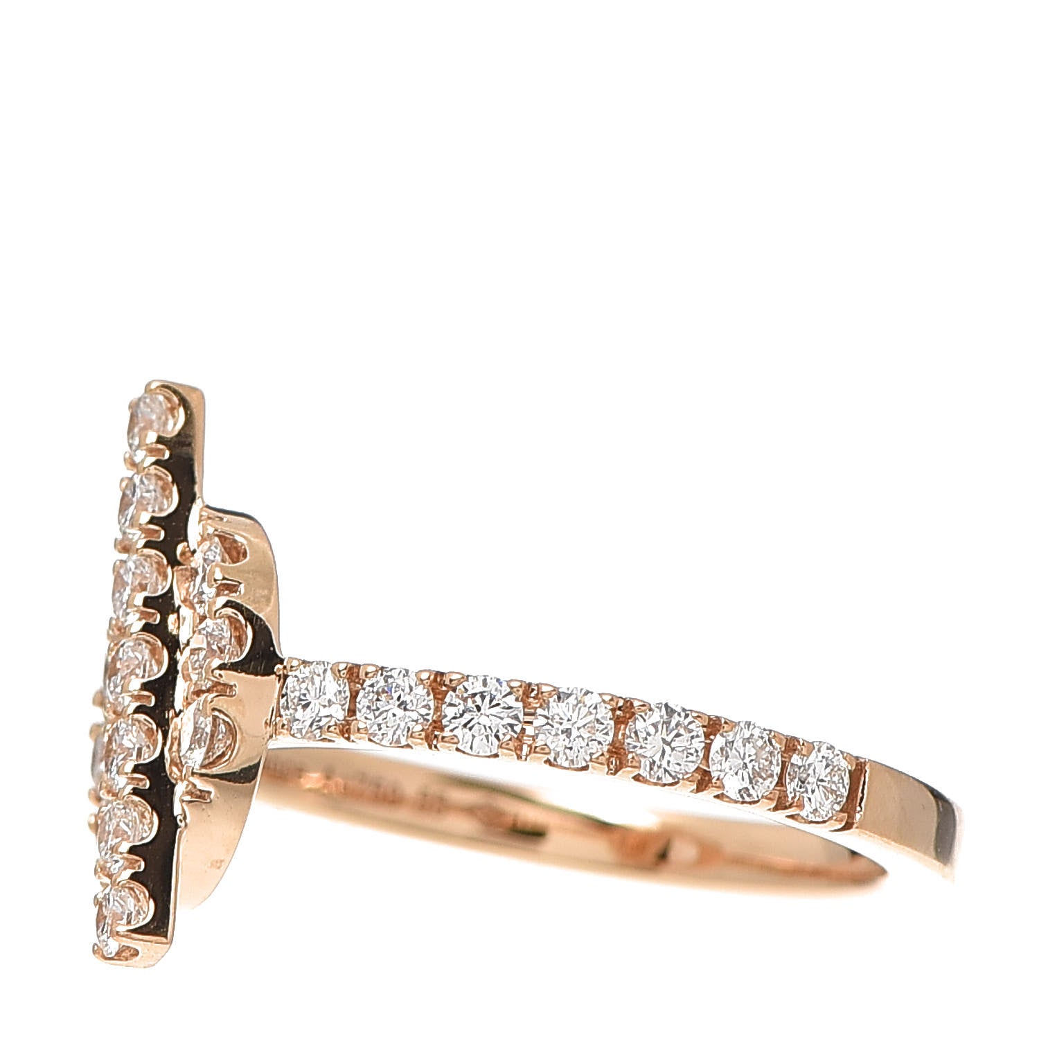 Hermes 18K Rose Gold Diamond Finesse Ring 55 7.25 3 of 6
