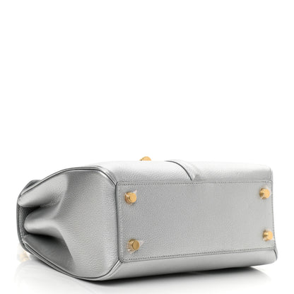Celine Laminated Grained Calfskin Small 16 Top Handle Bag Silver 4 of 17