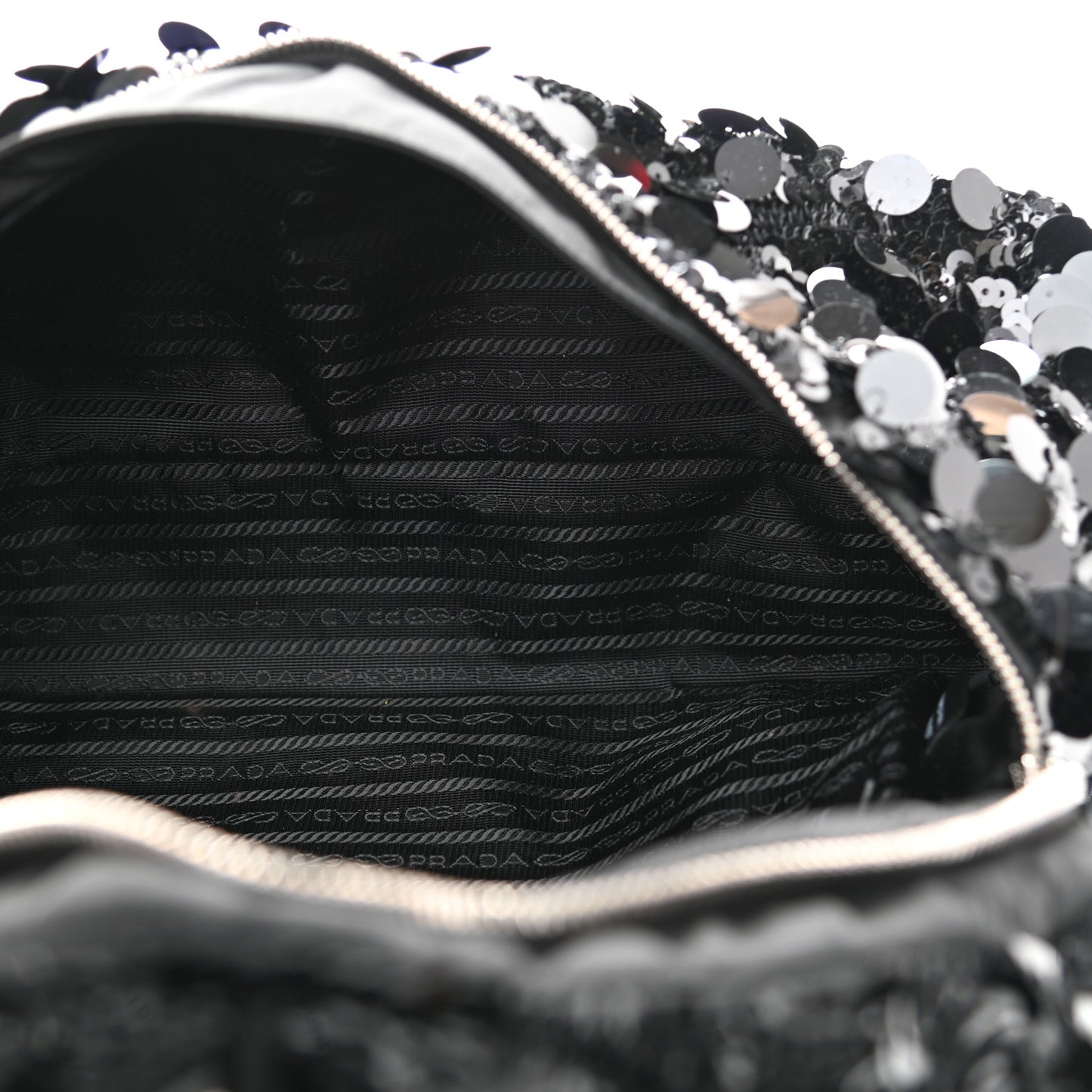 Paillettes Vitello Signaux Bag Black