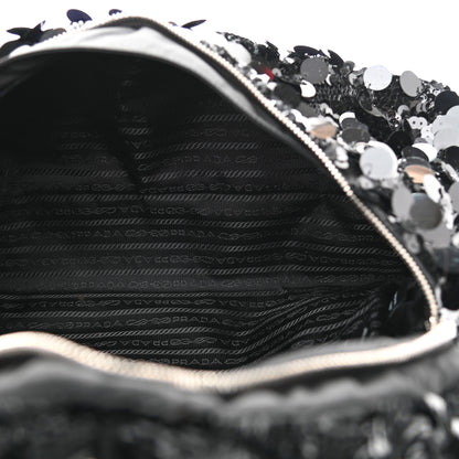 Prada Paillettes Vitello Signaux Bag Black 5 of 17