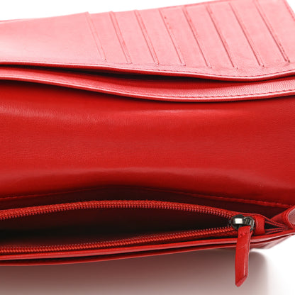 Chanel Lambskin Quilted Boy Yen Wallet Red 5 of 8