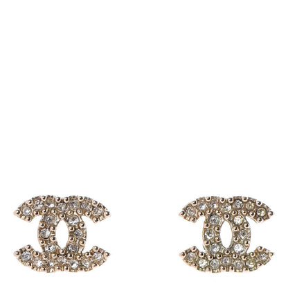 Chanel Crystal CC Earrings Gold 1 of 3