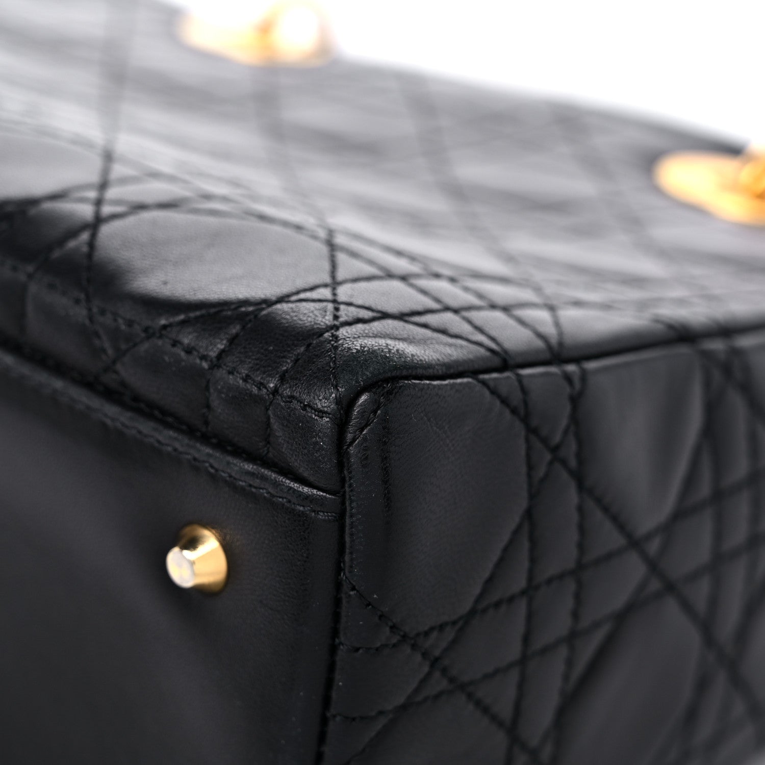 Christian Dior Lambskin Cannage Medium Lady Dior Black 11 of 15