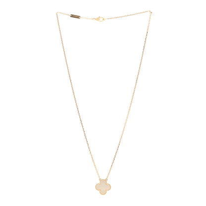 Van Cleef & Arpels 18K Yellow Gold Mother of Pearl Vintage Alhambra Pendant Necklace 3 of 5