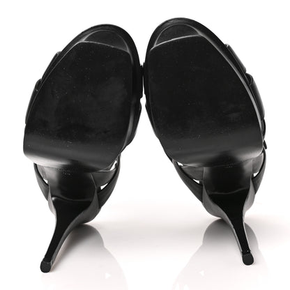 Saint Laurent Calfskin Tribute 105 Platform Sandals 38 Black 5 of 8