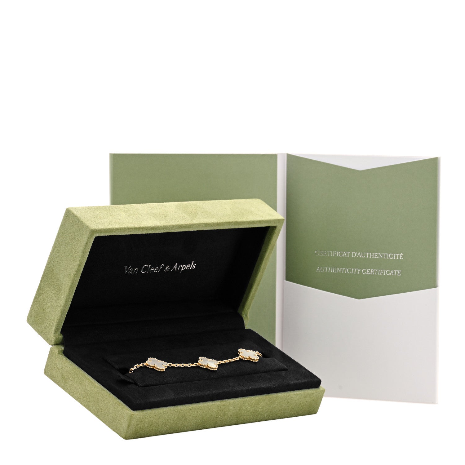 Van Cleef & Arpels 18K Yellow Gold Mother of Pearl 5 Motifs Vintage Alhambra Bracelet 5 of 5