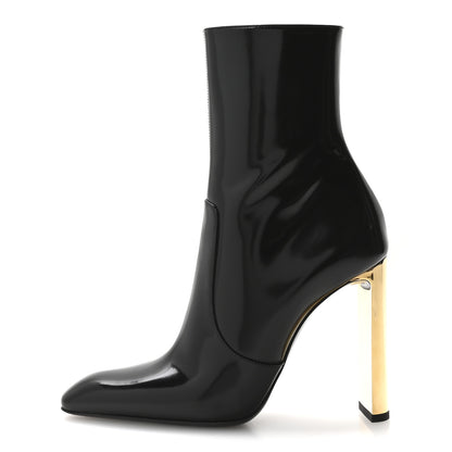 Saint Laurent Vitello Marilyn Auteuil 105 Ankle Zip Boots 38 Black 1 of 9