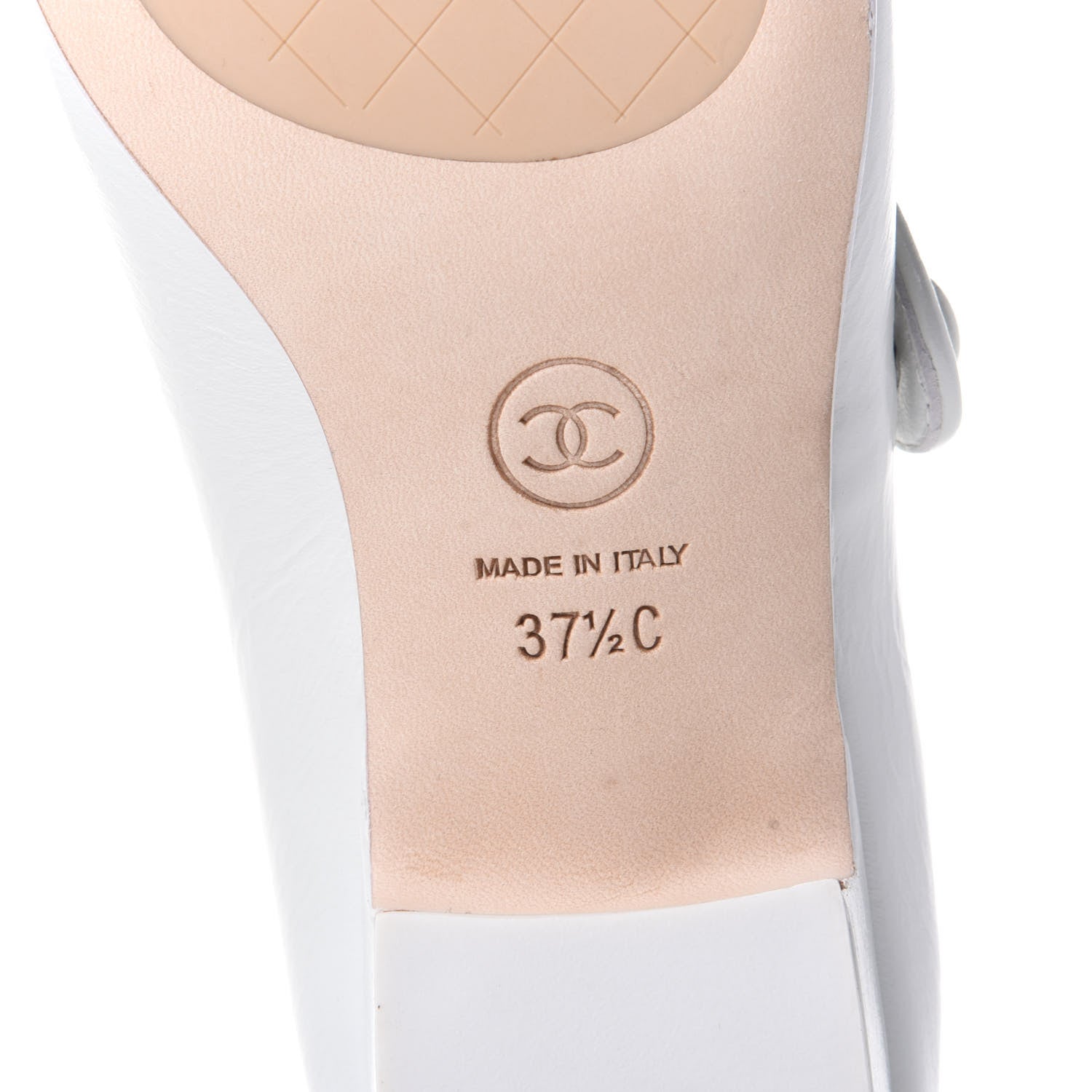 Chanel Patent Calfskin Mary Jane Strap Pumps 37.5 White 8 of 9
