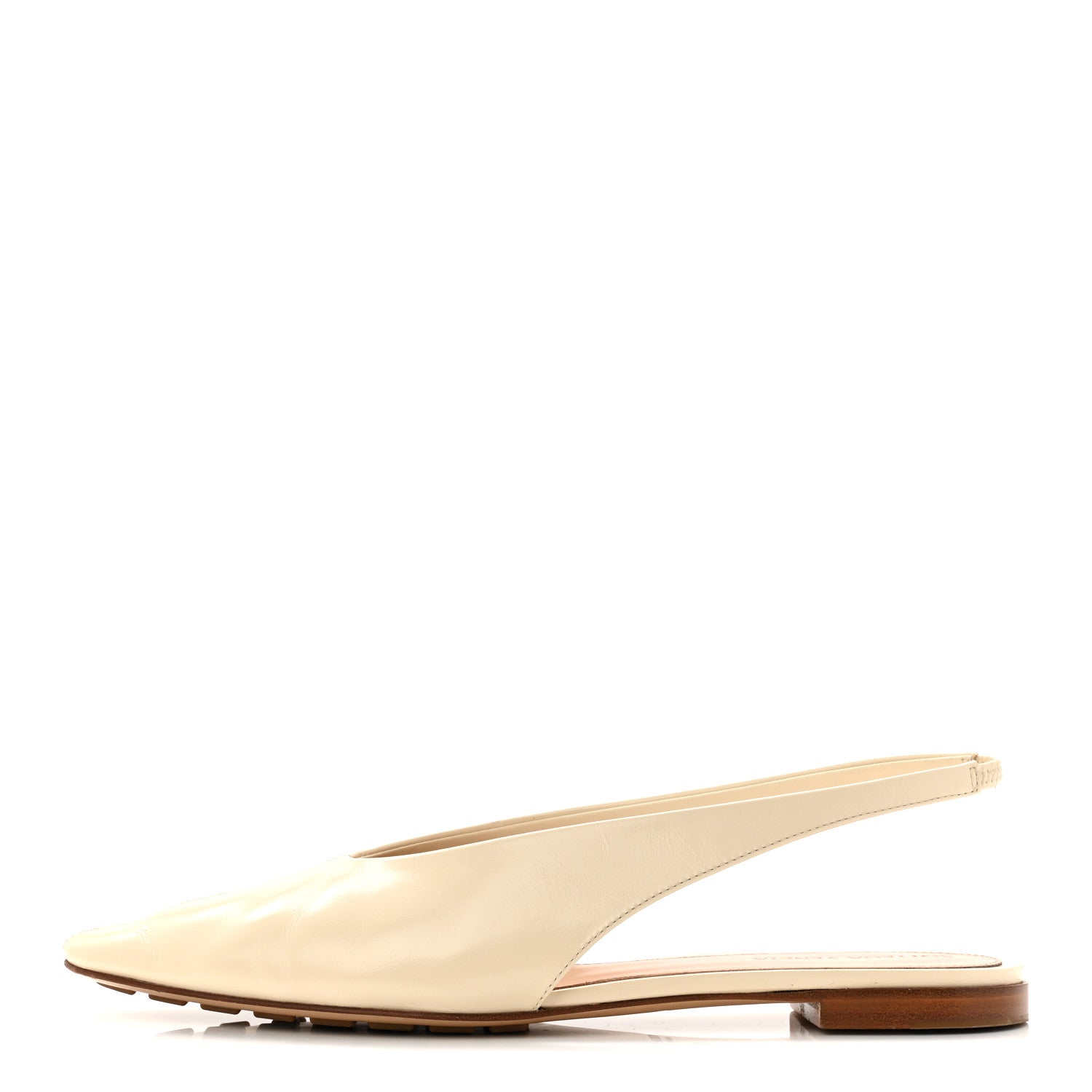 Bottega Veneta Shiny Nappa Sofia Sling Back Ballerina Flats 38 Sea Salt 1 of 9