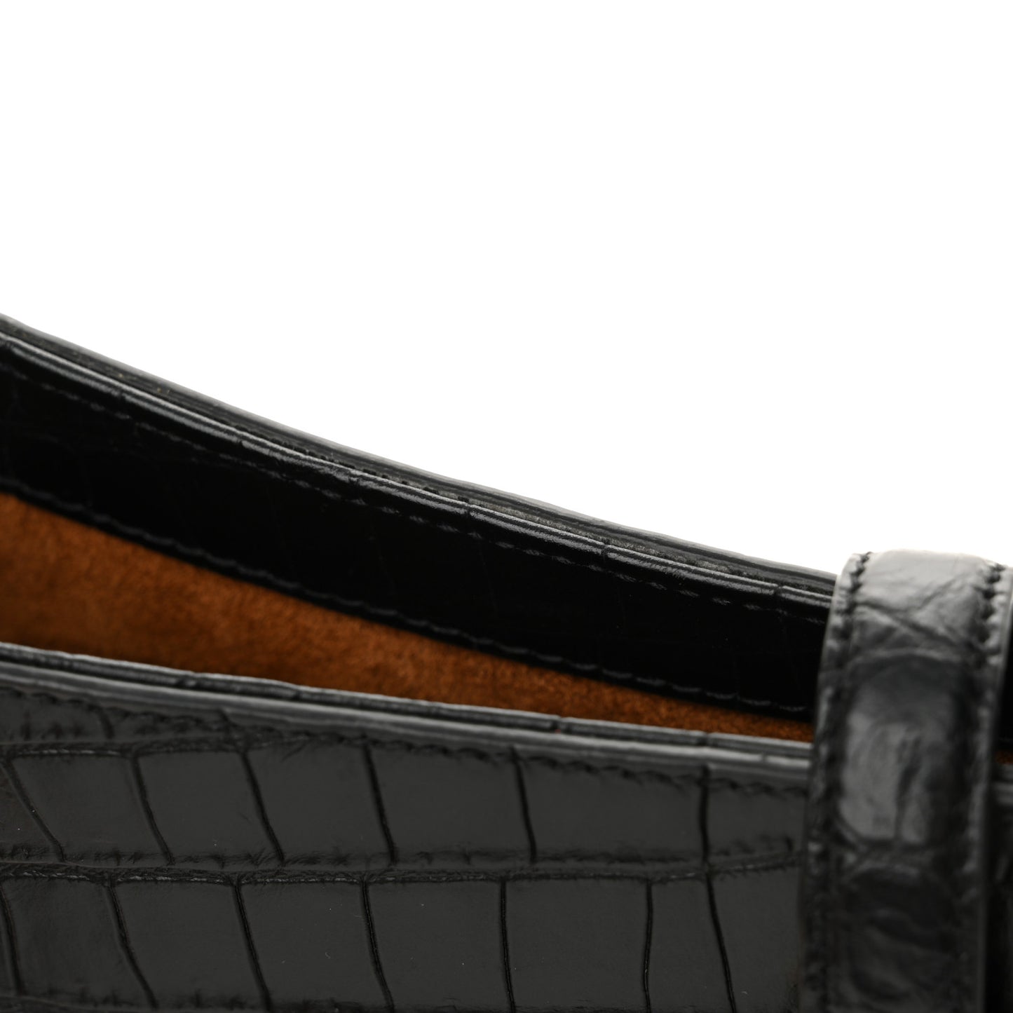 Calfskin Crocodile Embossed Le 5 A 7 Hobo Black