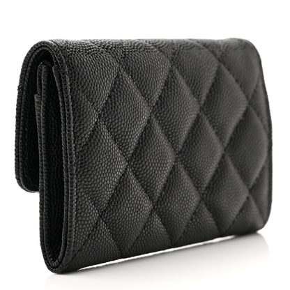 Chanel Shiny Caviar Quilted Strass CC Flap Card Holder Black 3 of 9