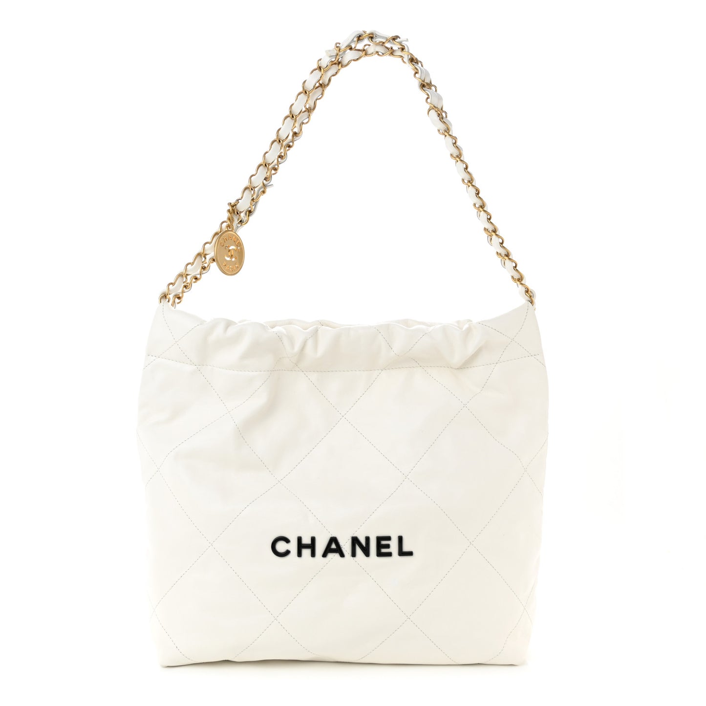 Calfskin Quilted Small Chanel 22 White