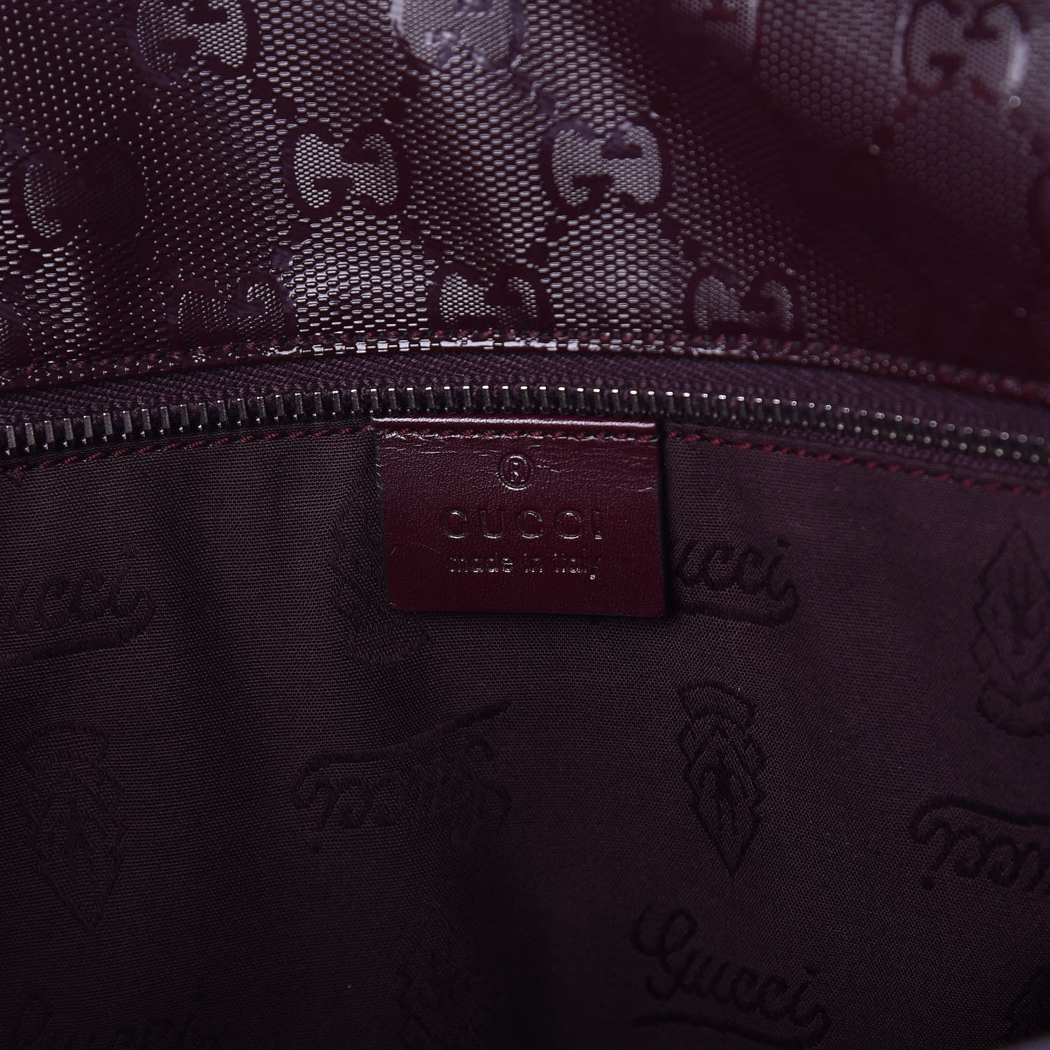 Gucci Imprime Monogram Medium Zippered Tote Bordeaux 6 of 9