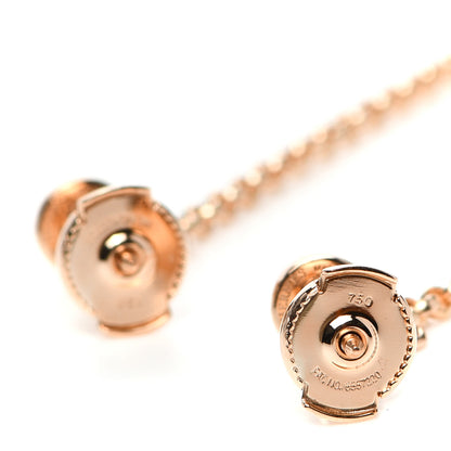 Hermes 18K Rose Gold Diamond Kelly Clochette Drop Earrings 4 of 6