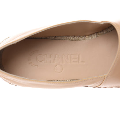 Chanel Lambskin CC Espadrilles 38 Beige Black 6 of 10