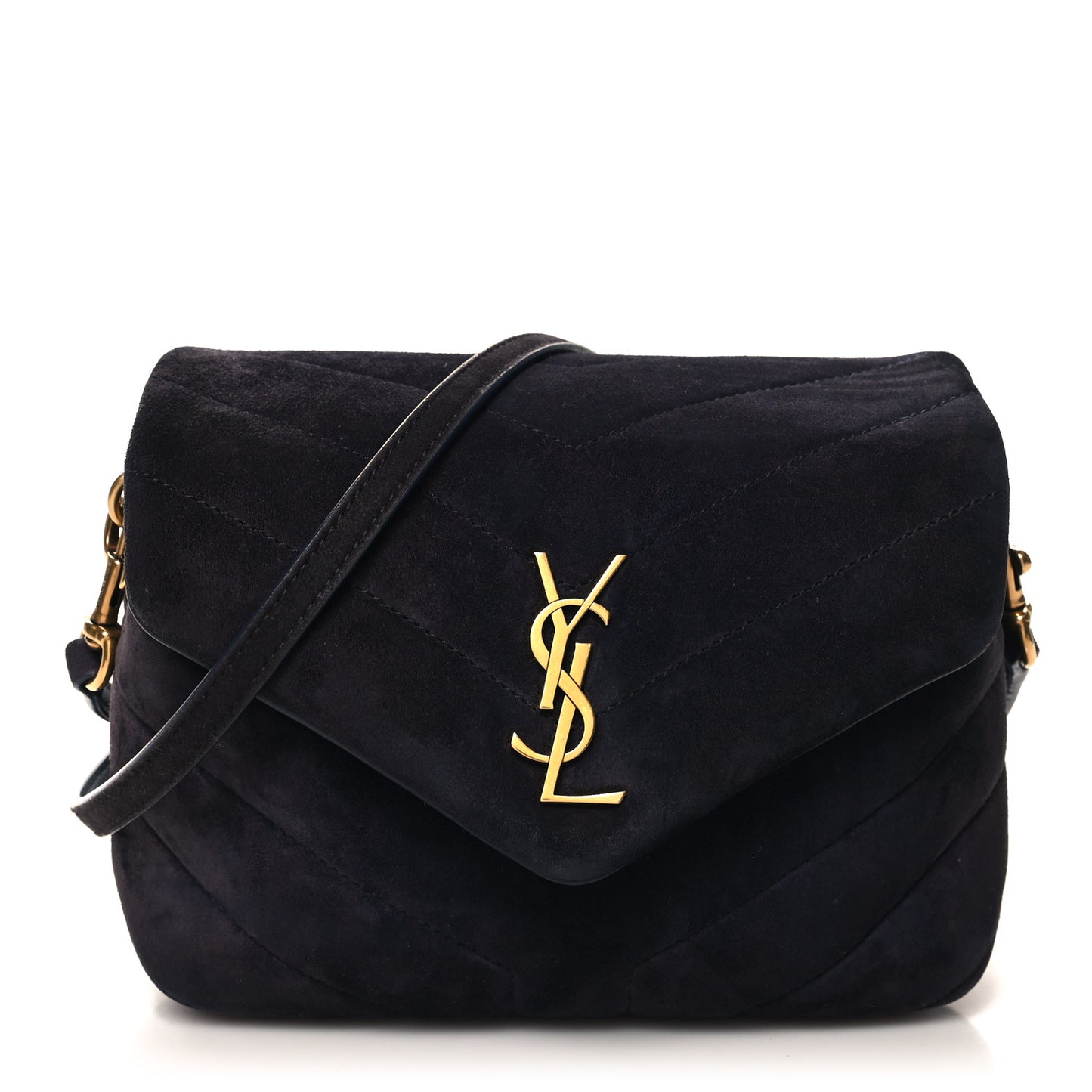 Suede Toy Loulou Shoulder Bag Deep Marine