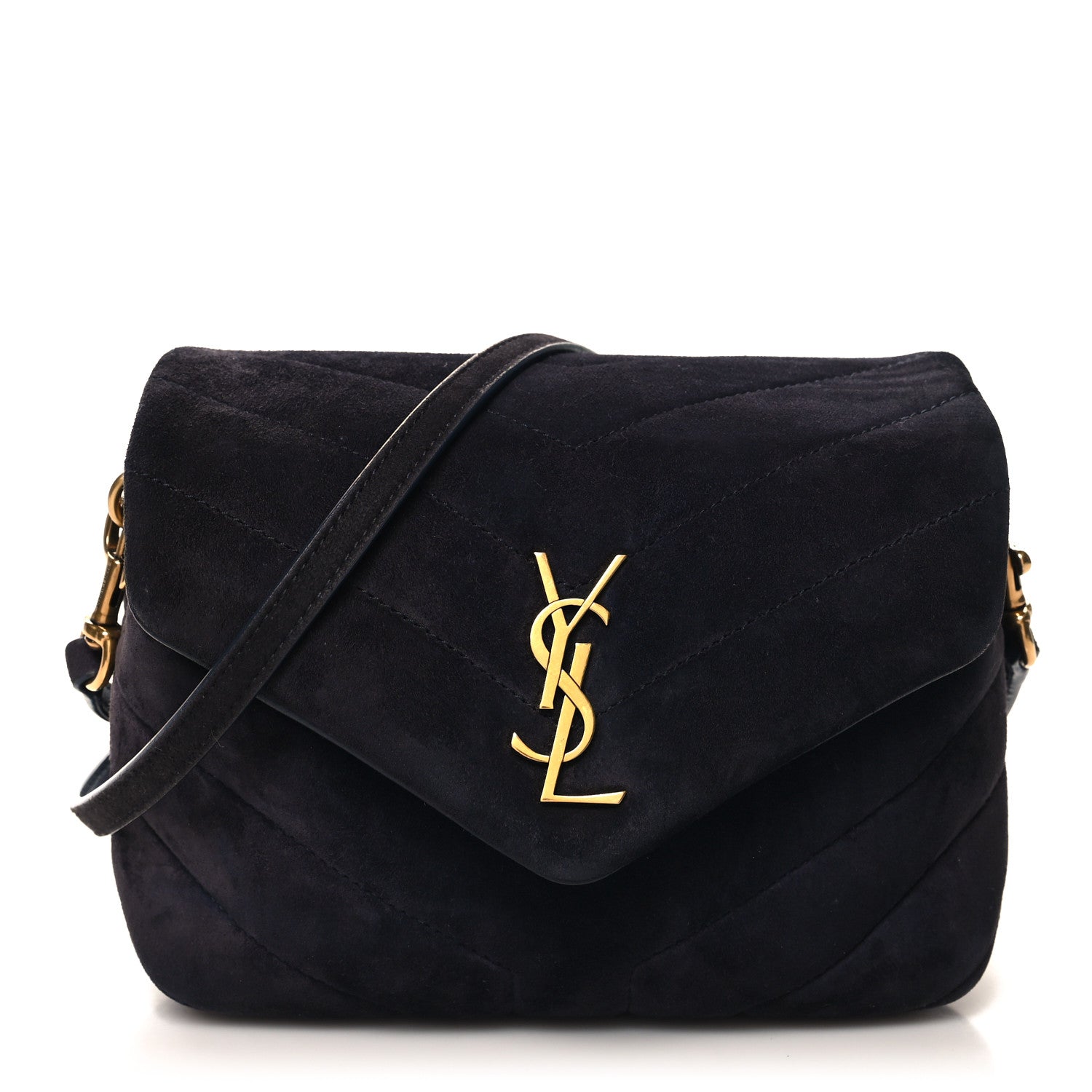 Saint Laurent Suede Toy Loulou Shoulder Bag Deep Marine 1 of 13