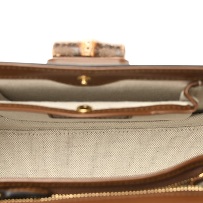 Gucci Boarded Dyana Lux Calfskin Web Small Bamboo 1947 Top Handle Bag Brown 6 of 11