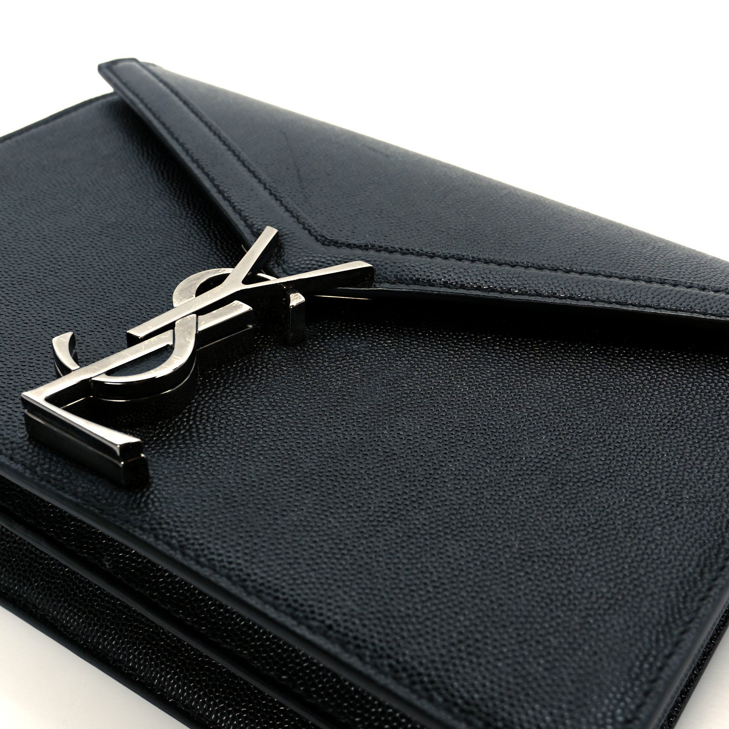 Saint Laurent Grain De Poudre Monogram Cassandra Clasp Bag Black 12 of 12