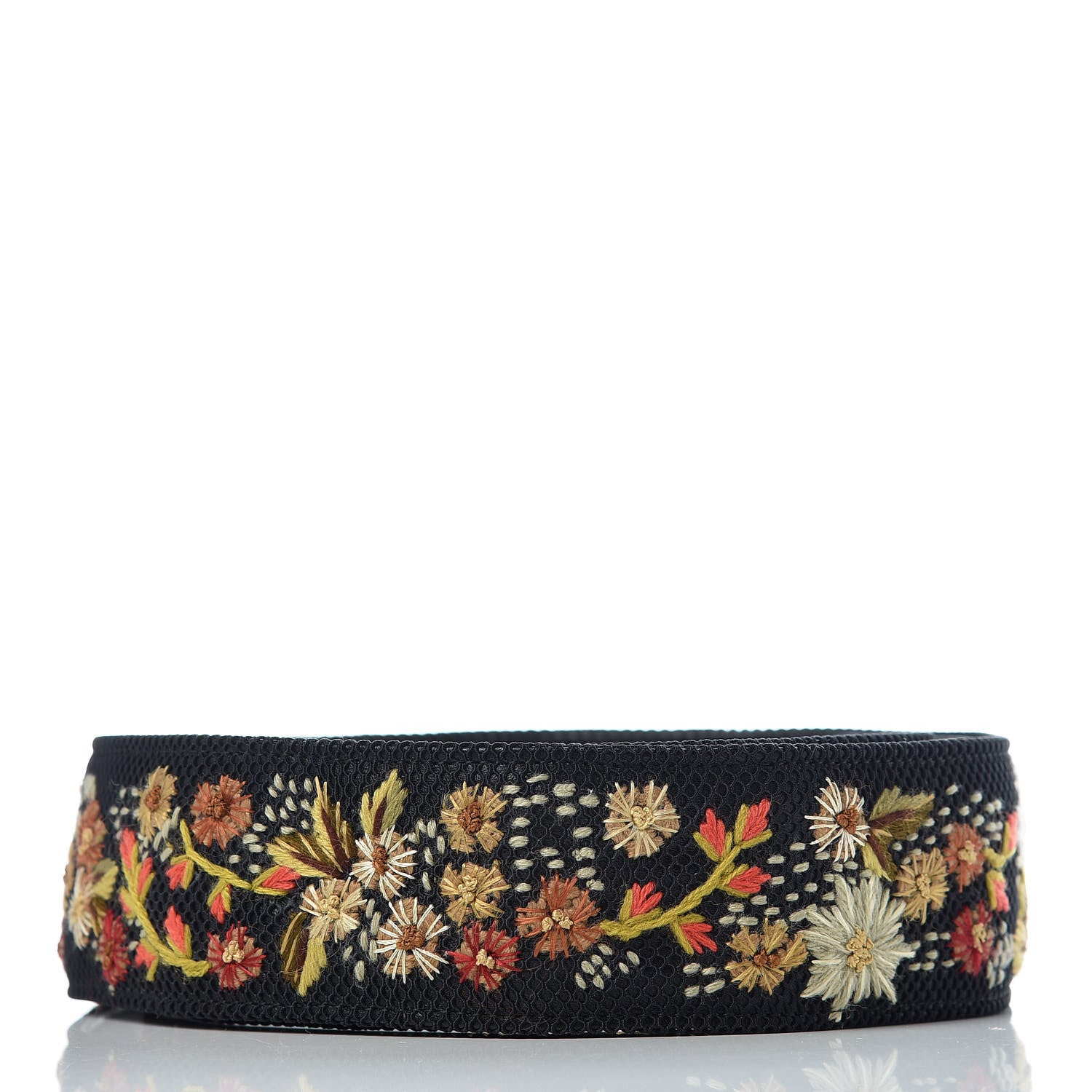 Christian Dior Lambskin Canvas Embroidered Floral Shoulder Strap Multicolor 2 of 4