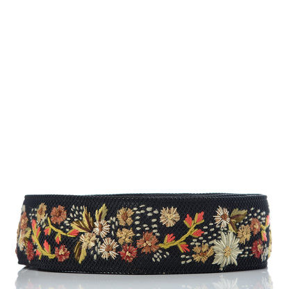 Christian Dior Lambskin Canvas Embroidered Floral Shoulder Strap Multicolor 2 of 4