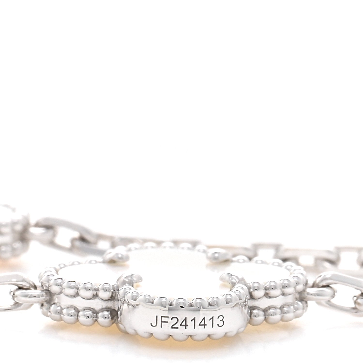 Van Cleef & Arpels 18K White Gold Mother of Pearl 10 Motifs Vintage Alhambra Necklace 5 of 5