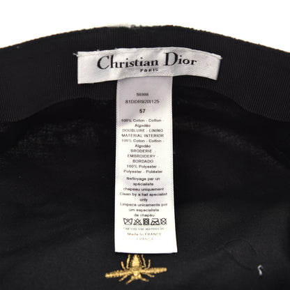 Christian Dior Canvas Printed Daydream Words Cap Hat 57 White 5 of 5