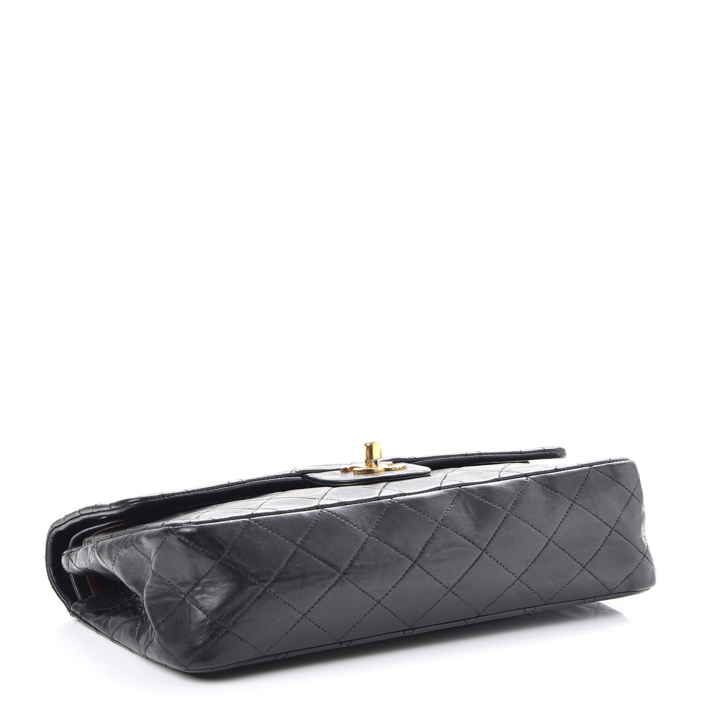 Lambskin Quilted Medium Double Flap Black