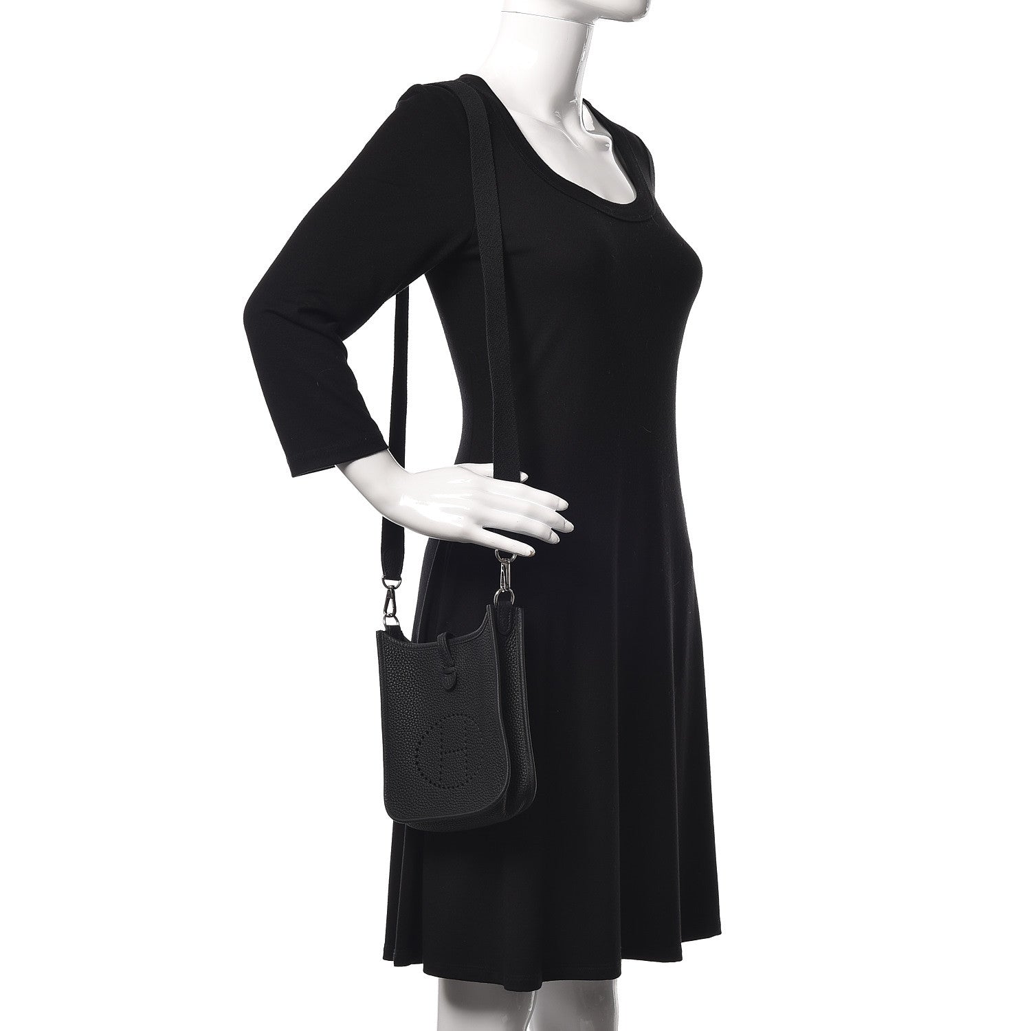 Hermes Taurillon Clemence Evelyne TPM Black 2 of 11
