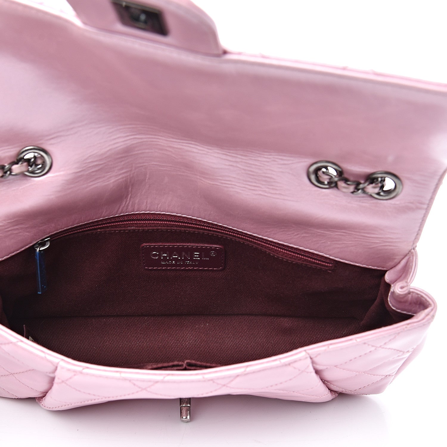 Chanel Glazed Calfskin Quilted Coco Pleats Flap Pink 4 of 19