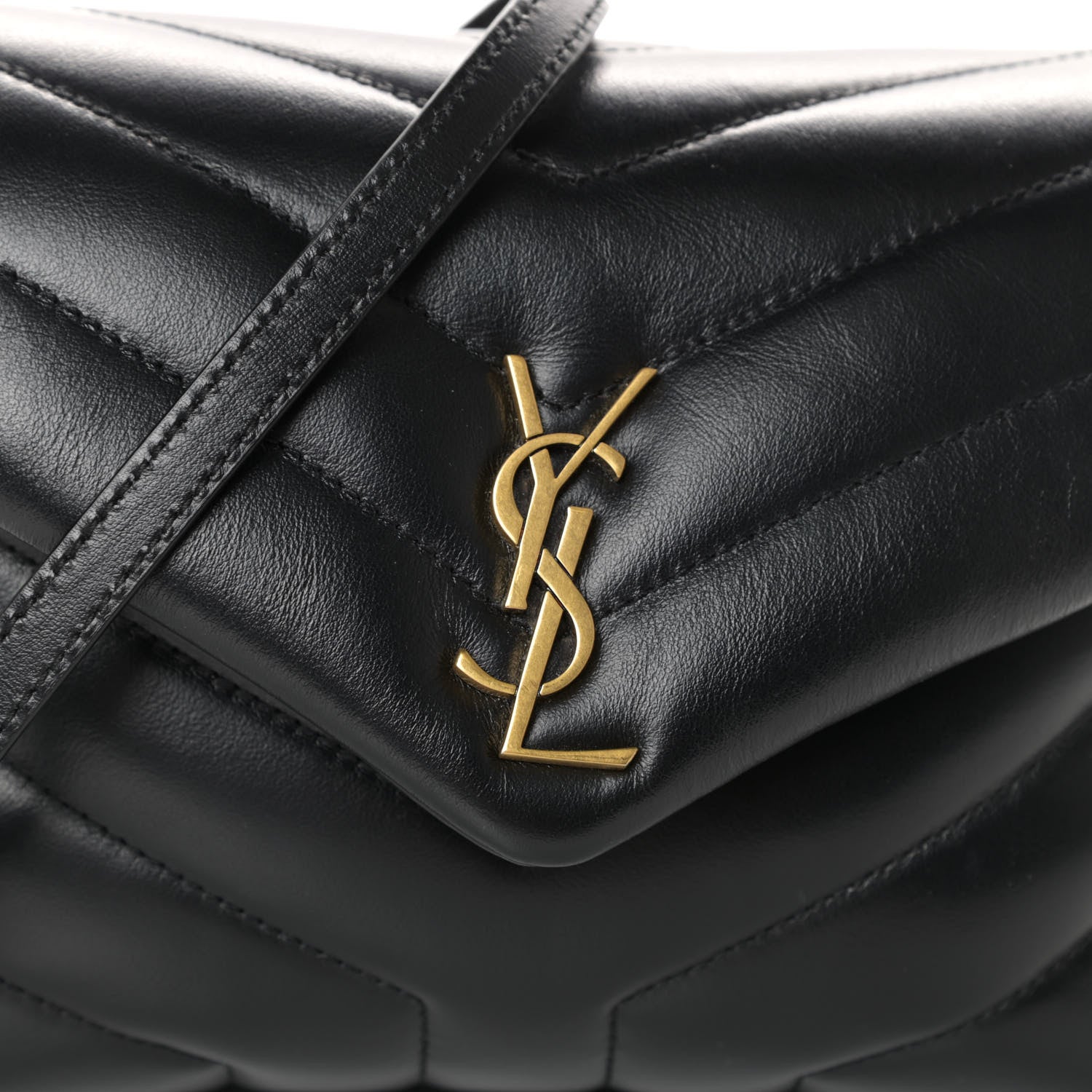 Saint Laurent Calfskin Y Quilted Monogram Toy Loulou Crossbody Bag Black 7 of 9