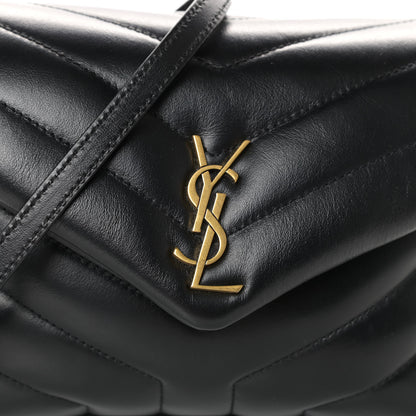 Saint Laurent Calfskin Y Quilted Monogram Toy Loulou Crossbody Bag Black 7 of 9