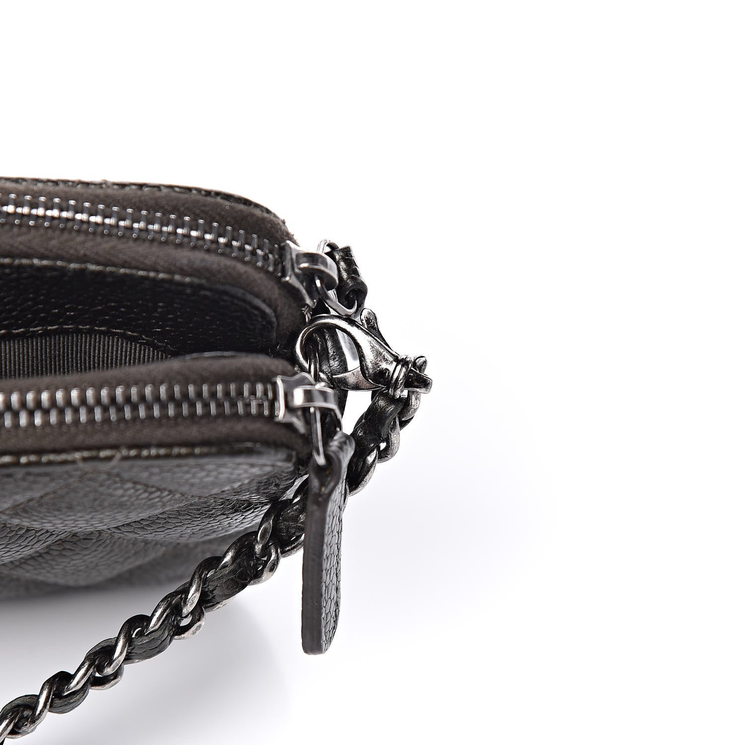 Chanel Caviar Quilted Small Clutch With Chain Dark Charcoal 14 of 17