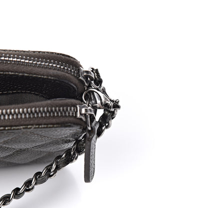 Chanel Caviar Quilted Small Clutch With Chain Dark Charcoal 14 of 17