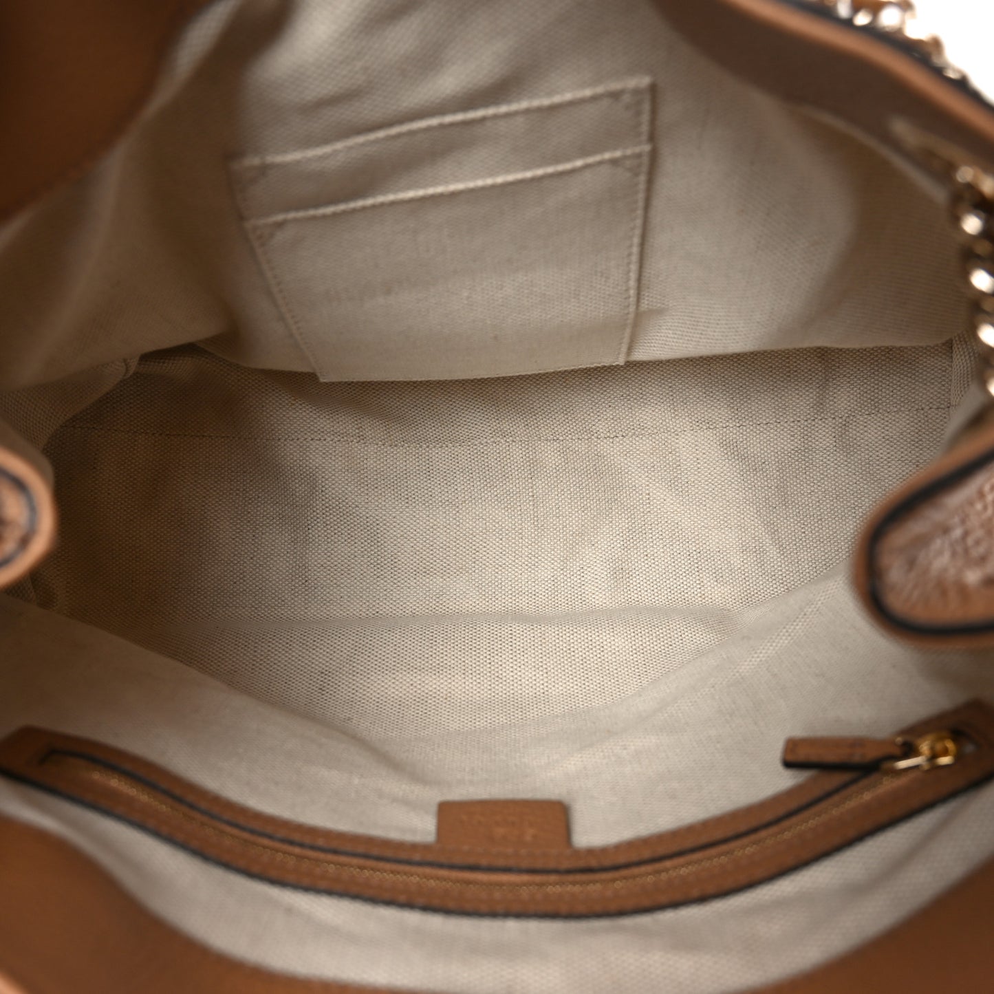 Pebbled Calfskin Medium Soho Chain Shoulder Bag Camelia