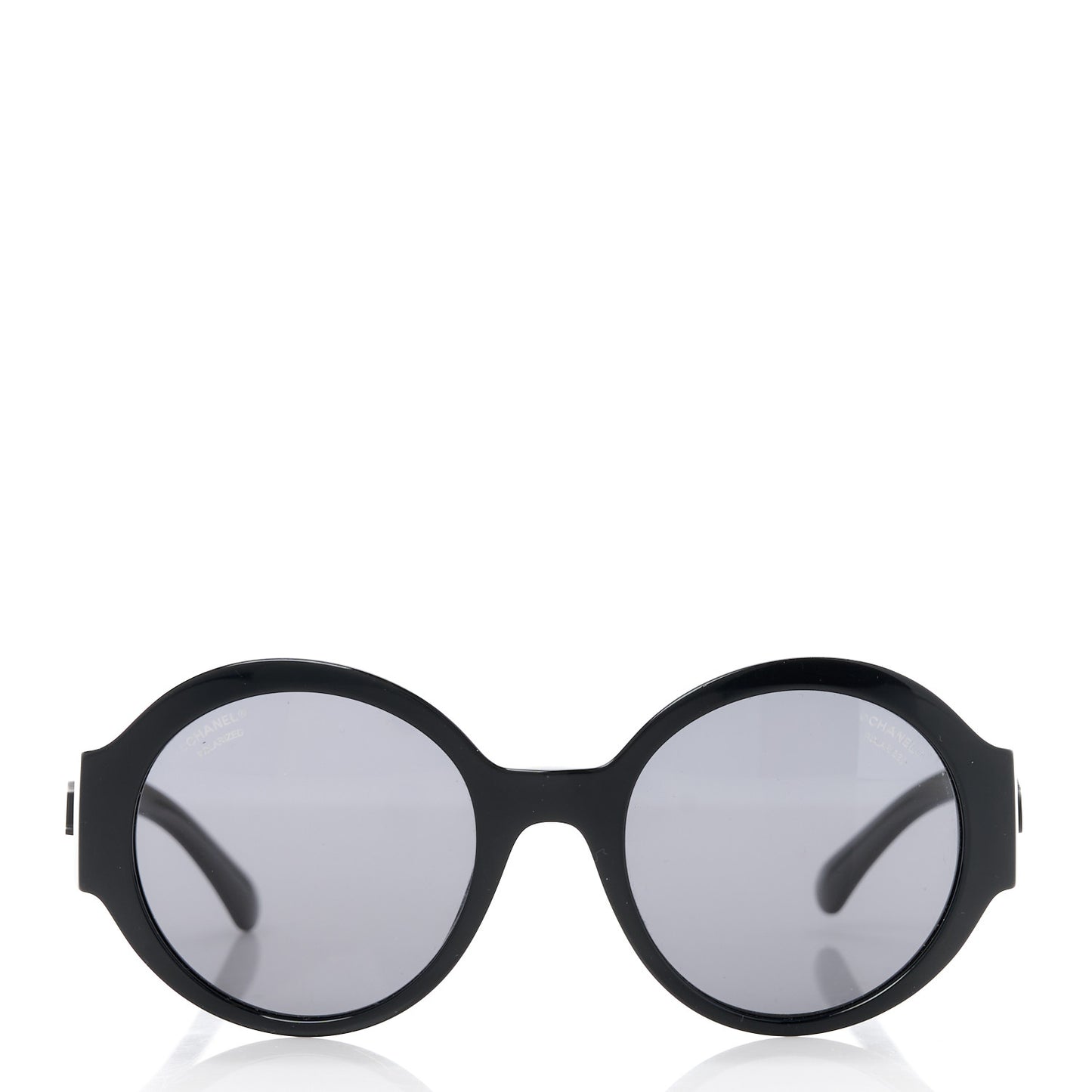 Acetate Polarized Round Sunglasses 5410 Black