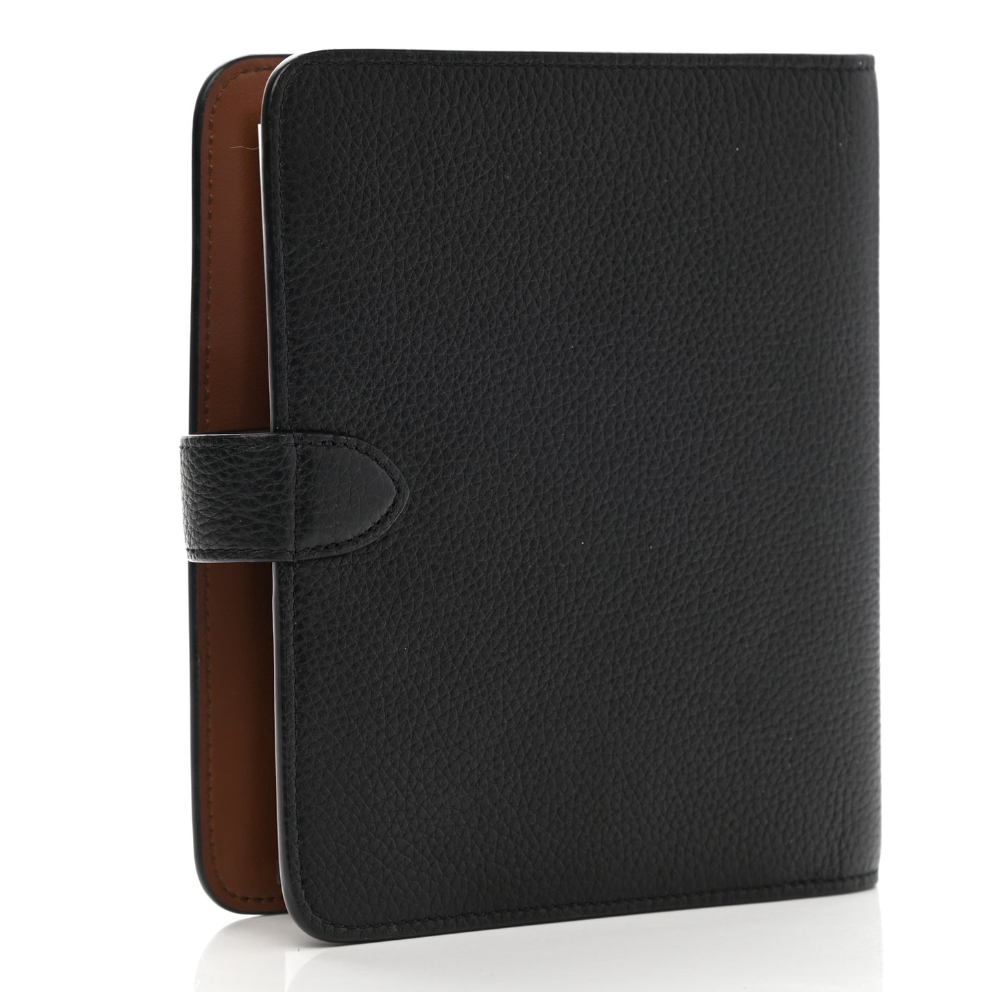Natural Grain Calfskin Postman's Lock Agenda Black