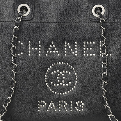 Chanel Caviar Small Studded Deauville Tote Black 8 of 11