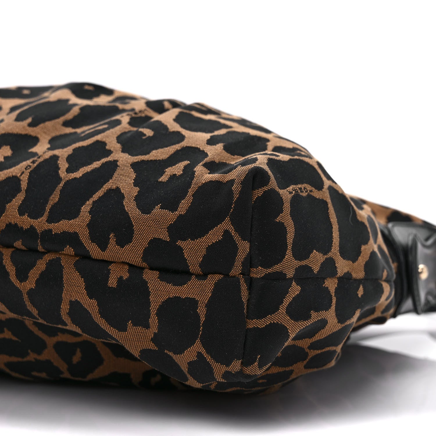 Fendi Jacquard Leopard Print Chef Hobo Tobacco 9 of 10