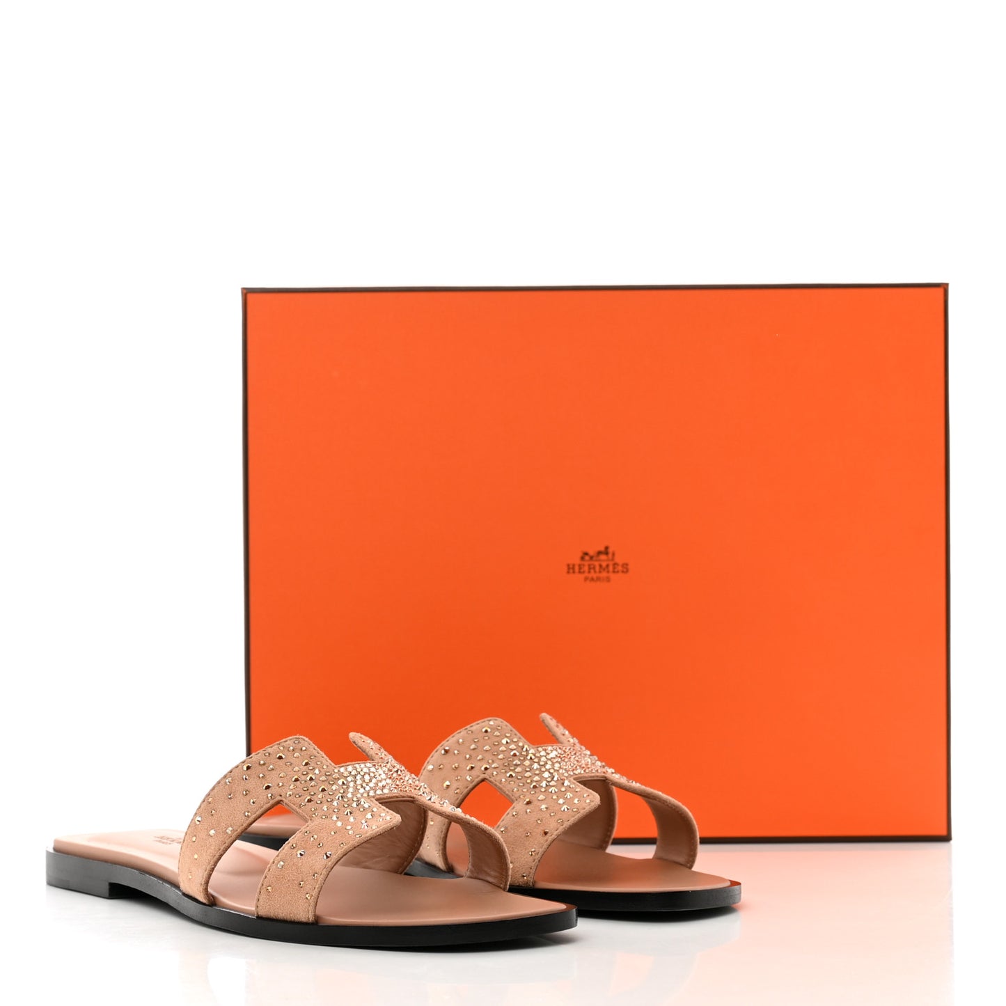 Suede Goatskin Rhinestone Oran Sandals 37.5 Rose Bois De Santal