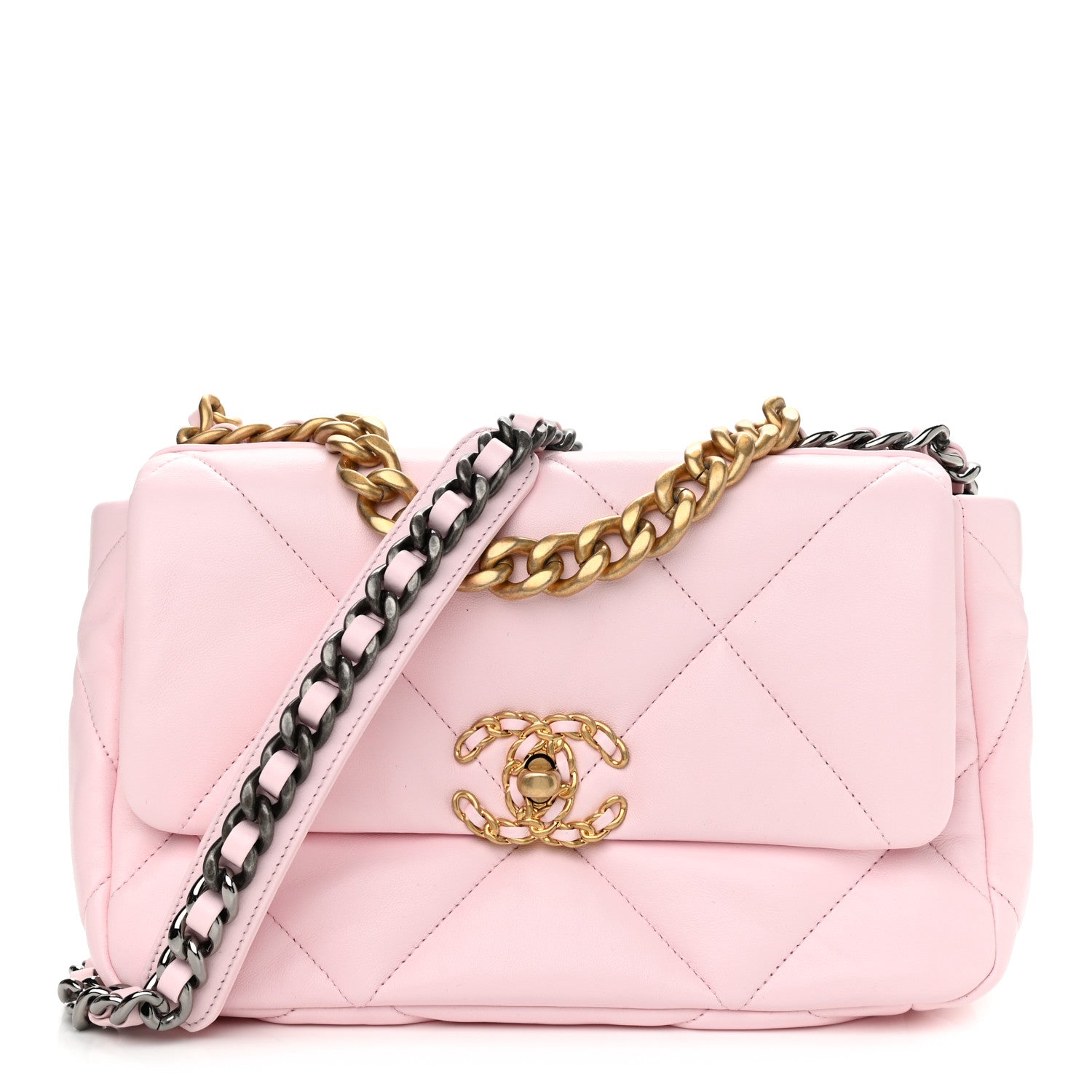 Chanel Lambskin Quilted Medium Chanel 19 Flap Light Pink 1 of 11