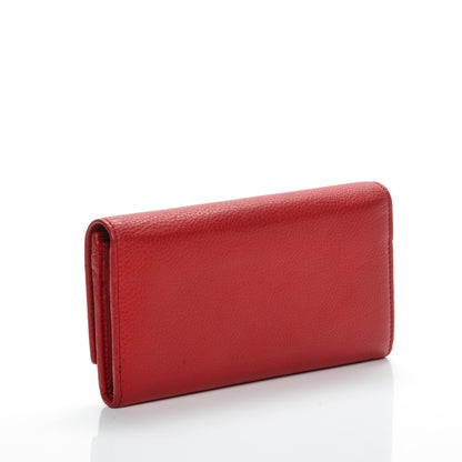 Gucci Pebbled Calfskin Soho Continental Wallet Red 3 of 7