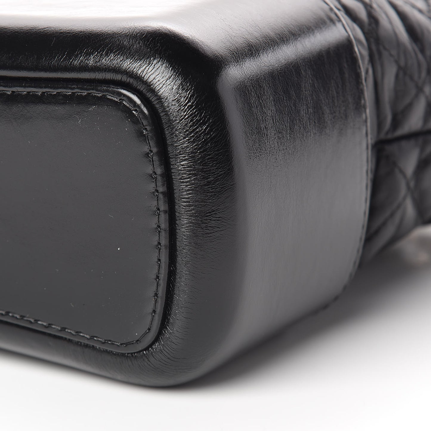 Aged Calfskin Quilted Medium Gabrielle Hobo Black