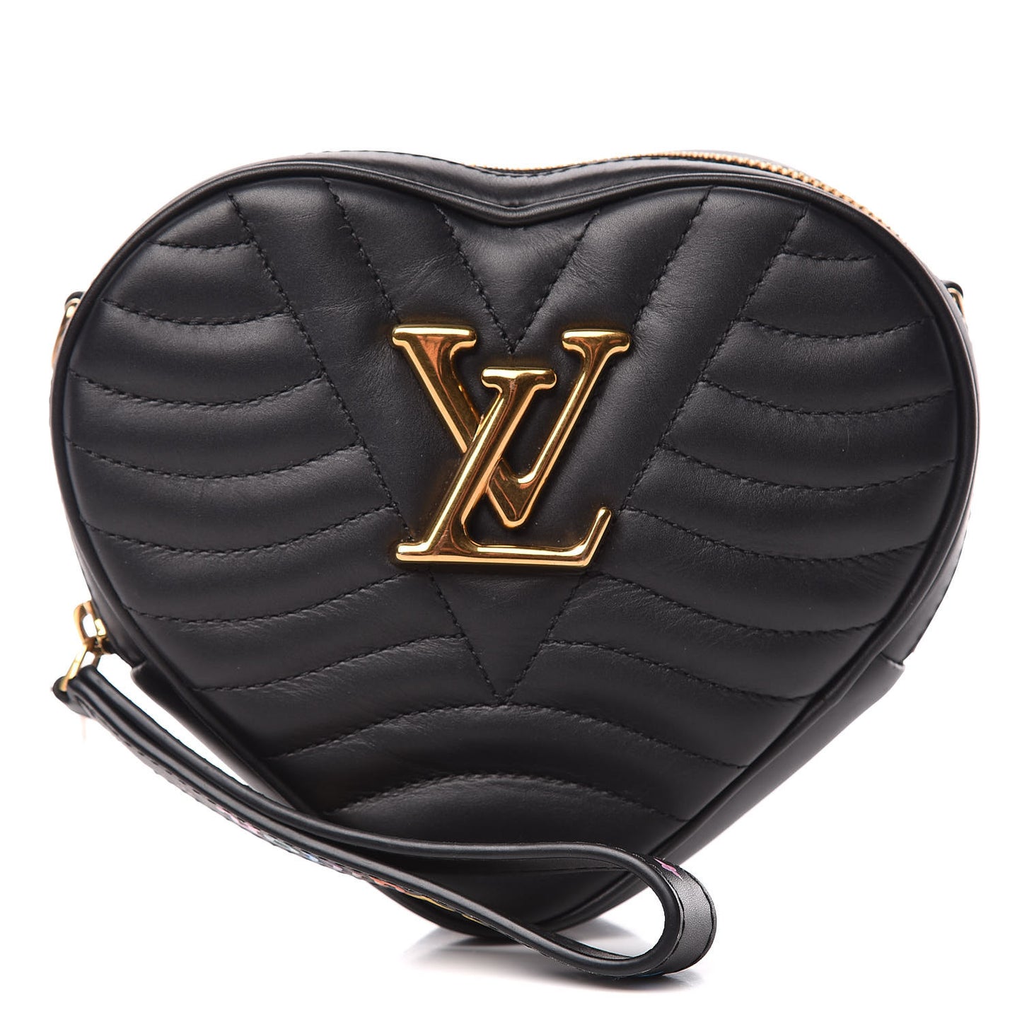 Calfskin New Wave Heart Bag Black