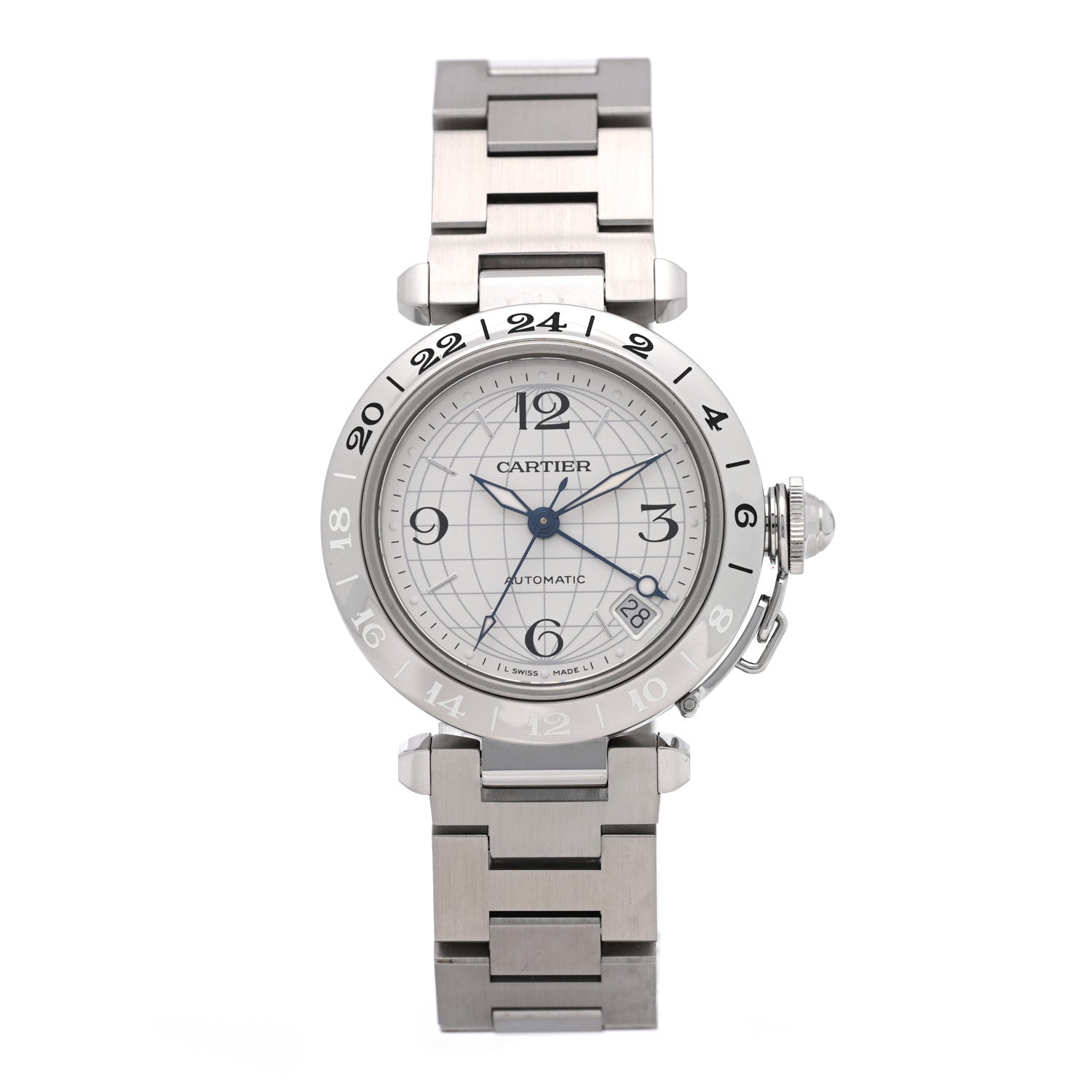 Cartier Stainless Steel 35mm Pasha GMT Automatic Watch 1 of 4