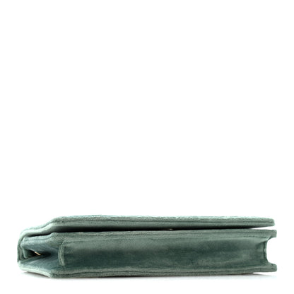 Christian Dior Velvet Diorama Wallet On Chain Pouch Water Blue 4 of 13